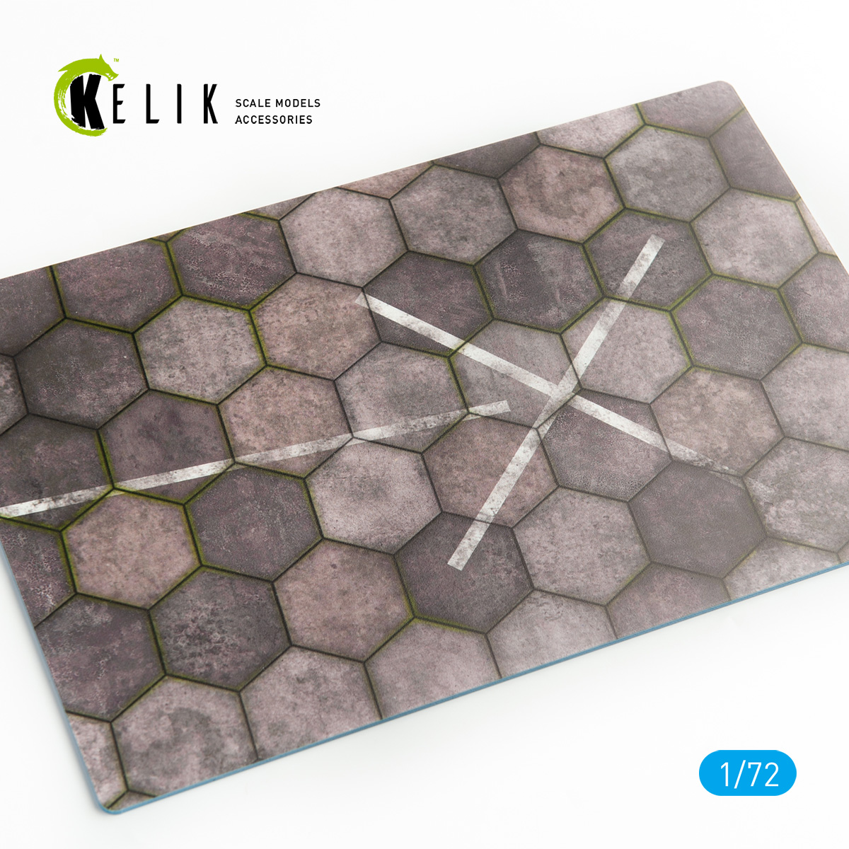 Hexagonnal concrete plates for Aircraft and Helicopters Base  - Acrylic 3 mm (280 x 180 mm) (170 g) (1/72)