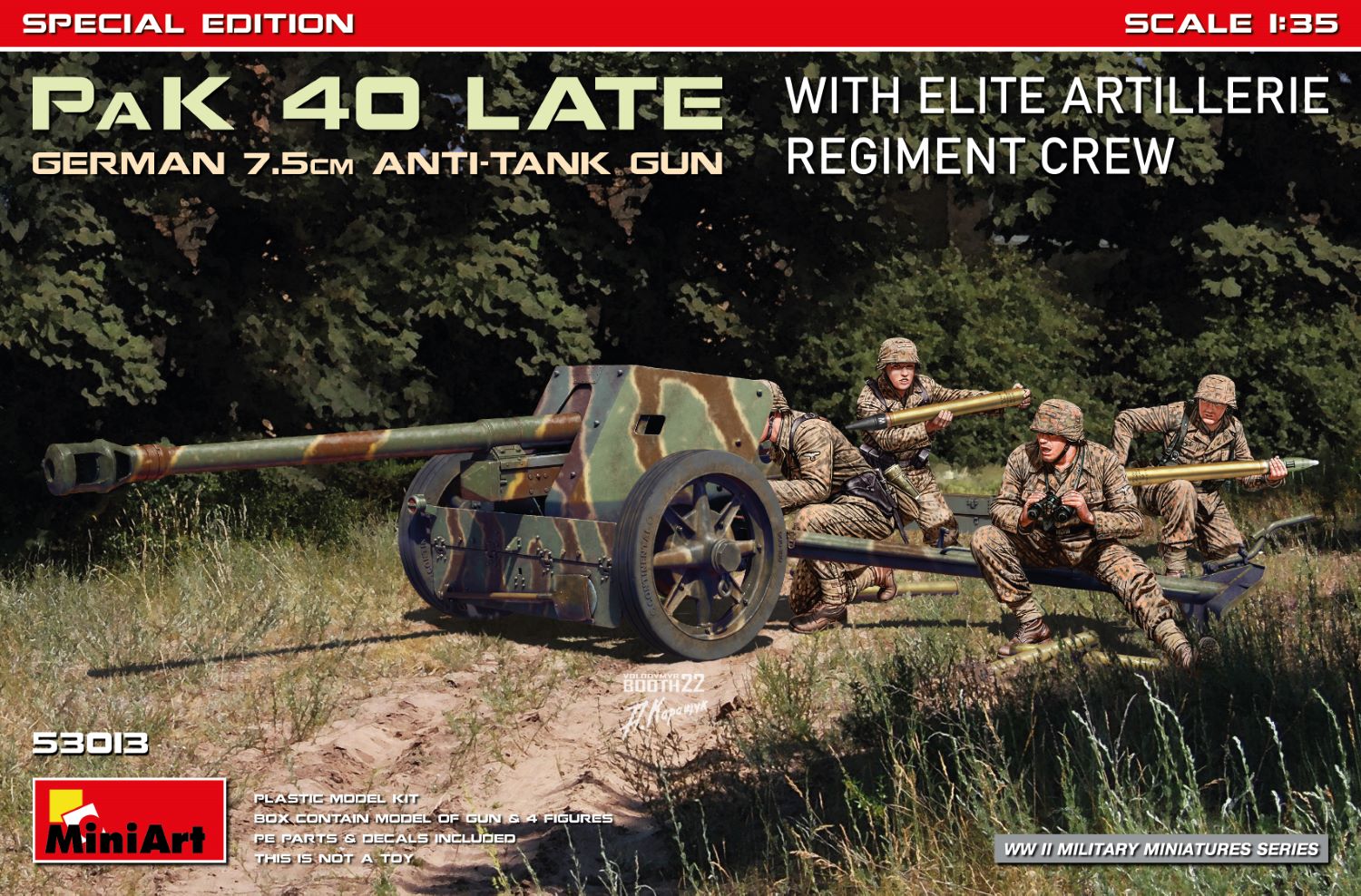 Special Edition PAK 40 LATE German 7,5cm Anti-tank Gun with Elite Artillerie Regiment Crew 1/35 - rozbalený