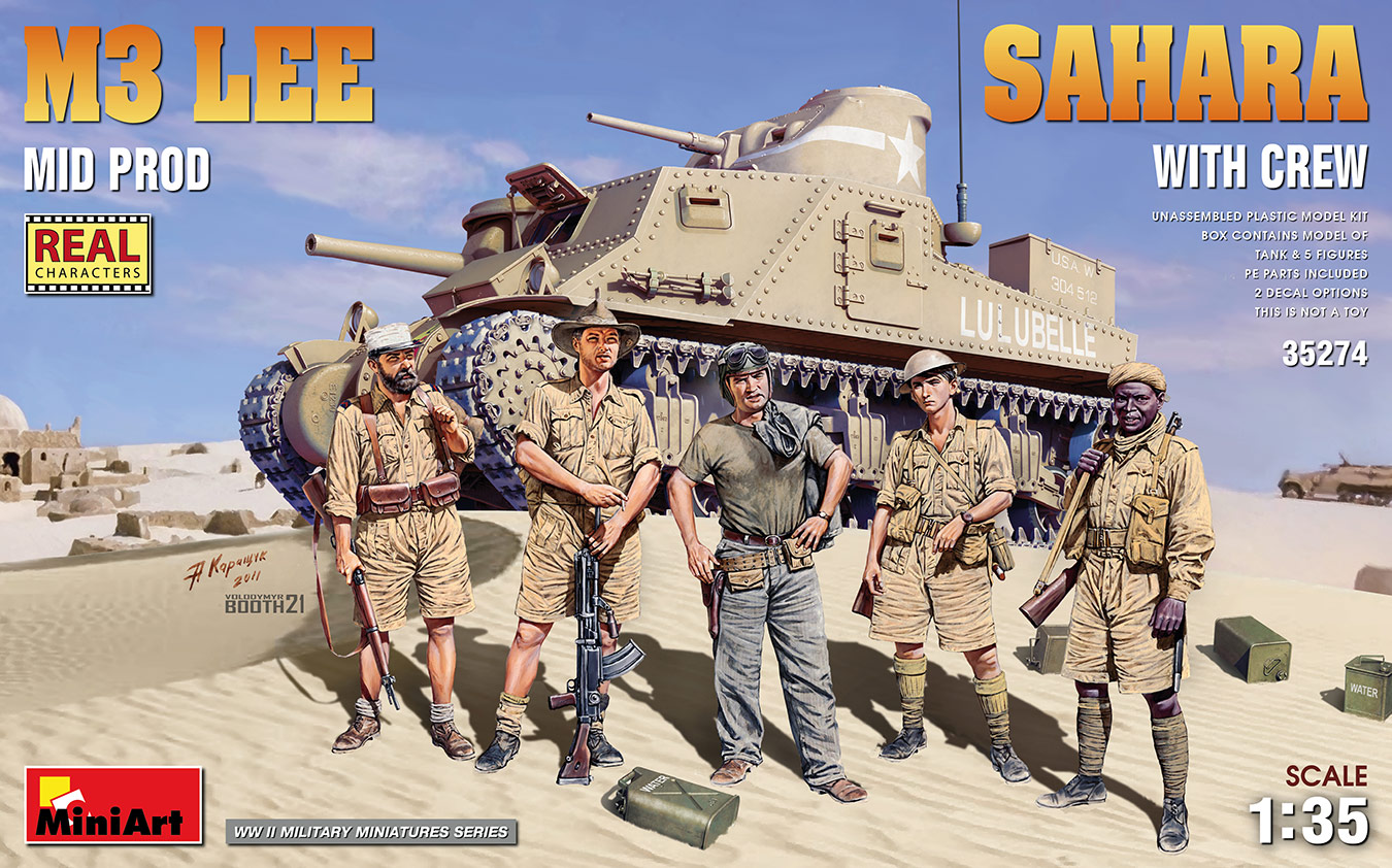 M3 Lee "Sahara" Mid Prod, with crew 1/35 - rozbalený