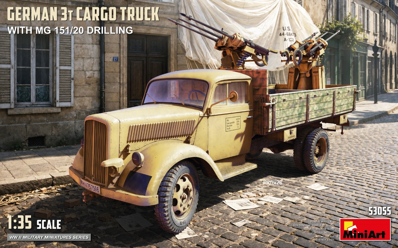 German 3T Cargo Truck with MG 151/20 Drilling 1/35