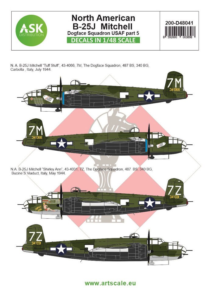B-25J Mitchell part 5 - US Dogface Squadron, Shirley Ann & Tuff Stuff, Mediterranean area