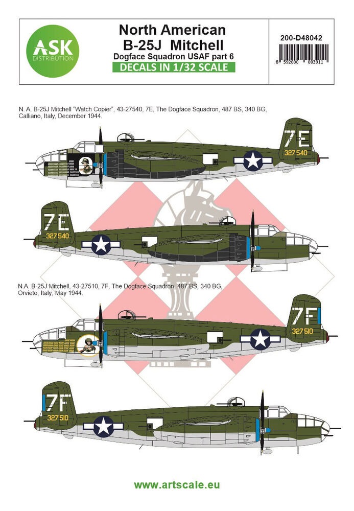 B-25J Mitchell part 6 - US Dogface Squadron Watch Copier & Willie, Mediterranean area