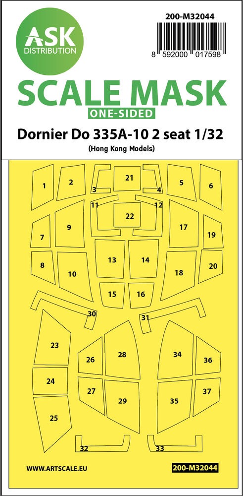 Dornier Do 335A-10 two seater one-sided mask for HK Models