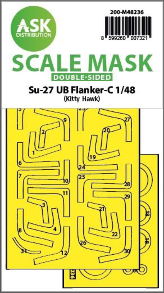 Su-27UB Flanker-C double-sided express fit mask for Kitty Hawk