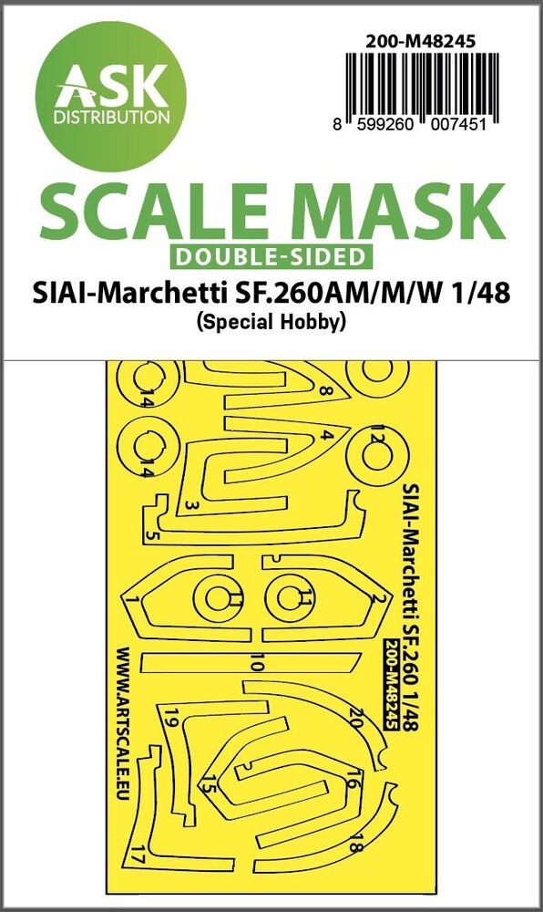 SIAI-Marchetti SF.260AM/M/W double-sided express fit mask for Special Hobby