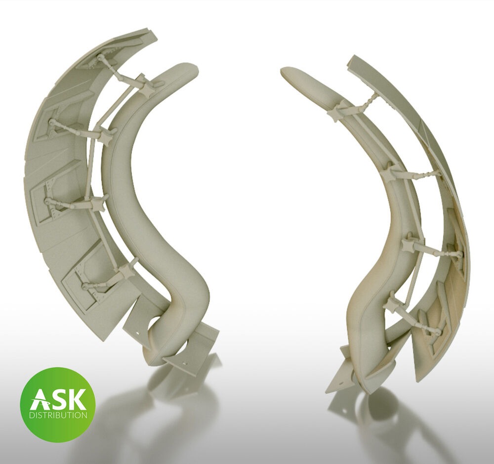 A6M2 Zero open engine cooling flaps with exhausts detail set - ASK 3D print for Eduard