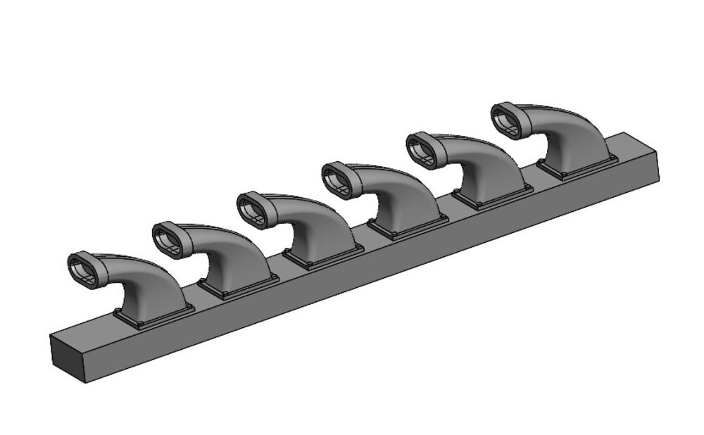 Bf 109K-4 Exhausts detail set - 3D print for Kotare