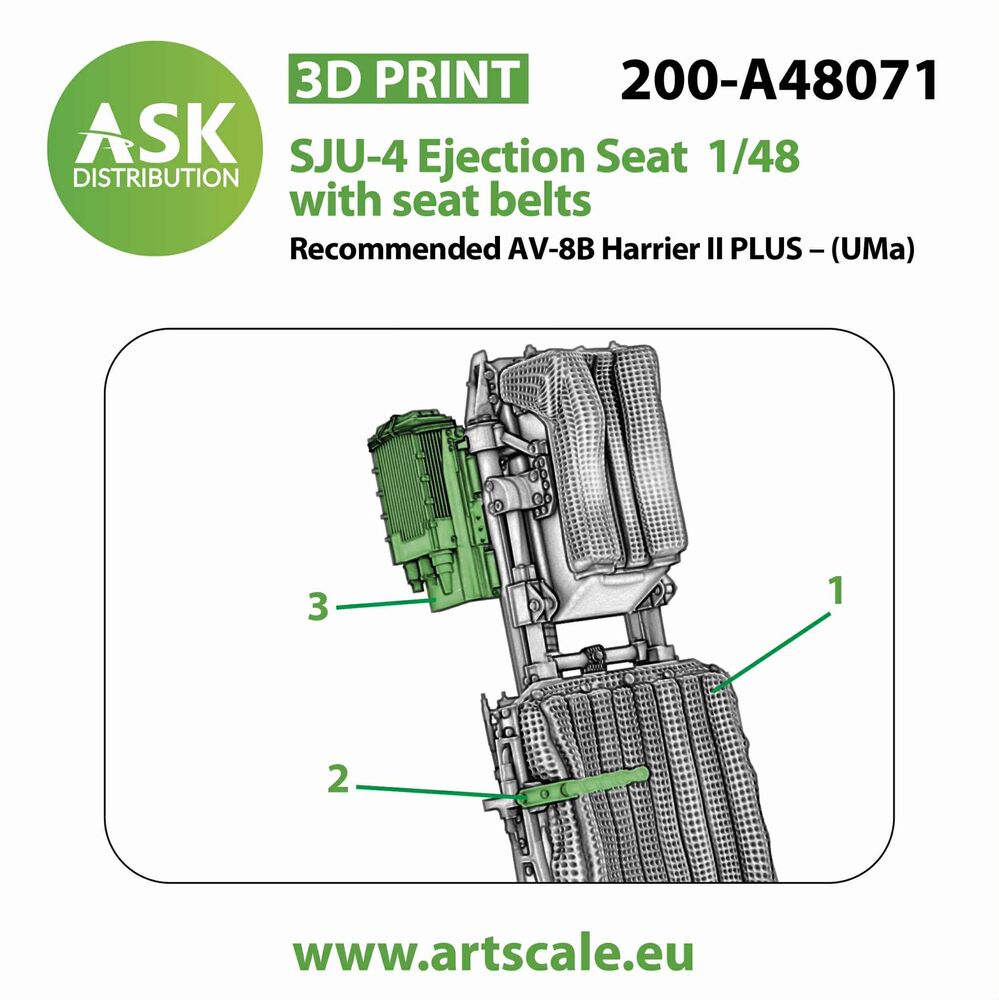 SJU-4 Ejection Seat with seat belts - 1 pc for Uma