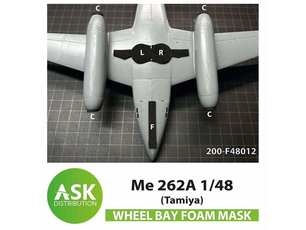 Me 262A  FOAM flexibel wheel bay and engine intake mask for Tamiya