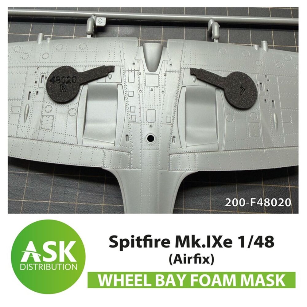 Spitfire Mk.IXe FOAM flexibel wheel bay mask for Airfix