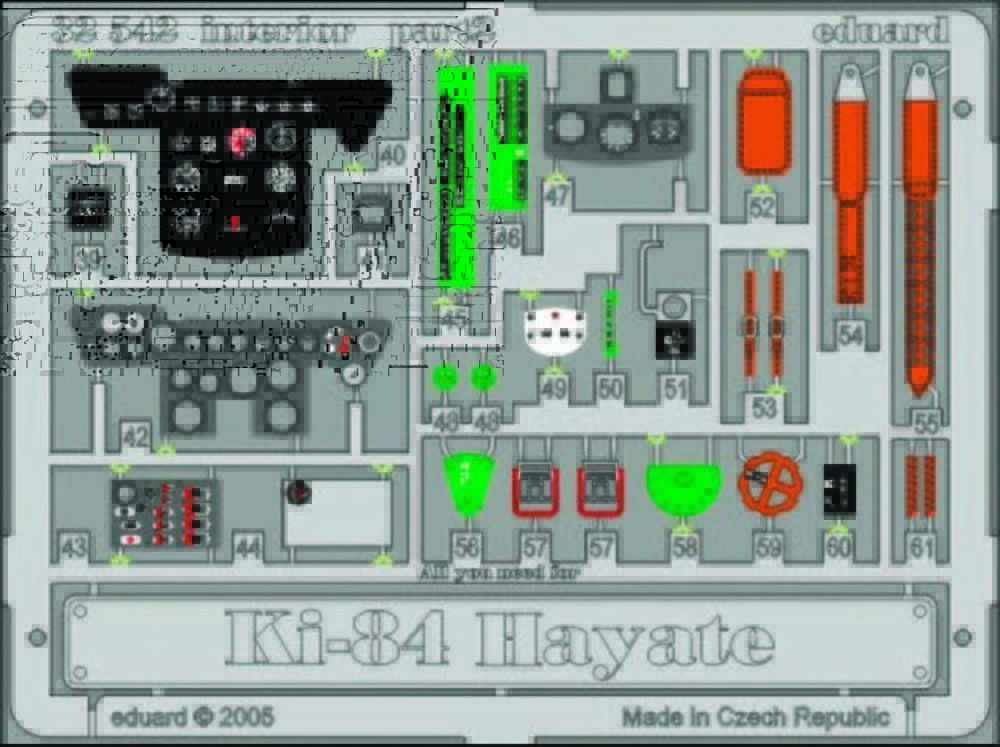 Ki-84 Hayate interior für Hasegawa Bausatz