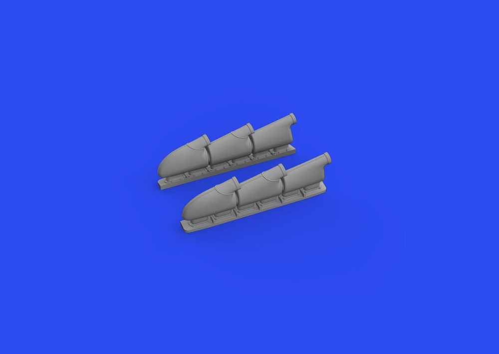 Spitfire Mk.V three-stacks exhausts rounded 1/48 for EDUARD