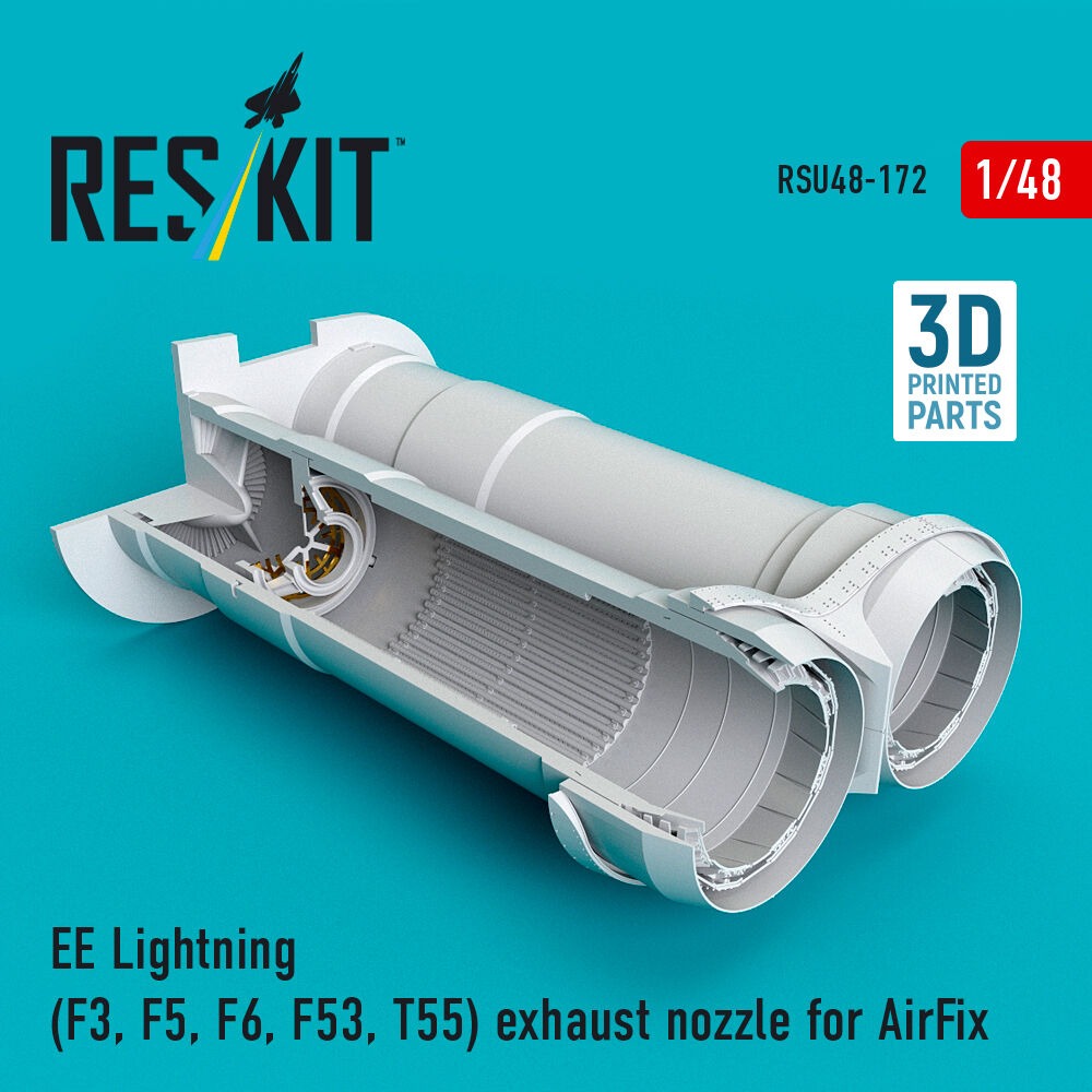 EE Lightning (F3, F5, F6, F53, T55) exhaust nozzle for AirFix kit (3D Printed)