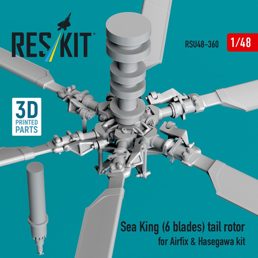 Sea King (6 blades) tail rotor for Airfix & Hasegawa kit (3D printed)