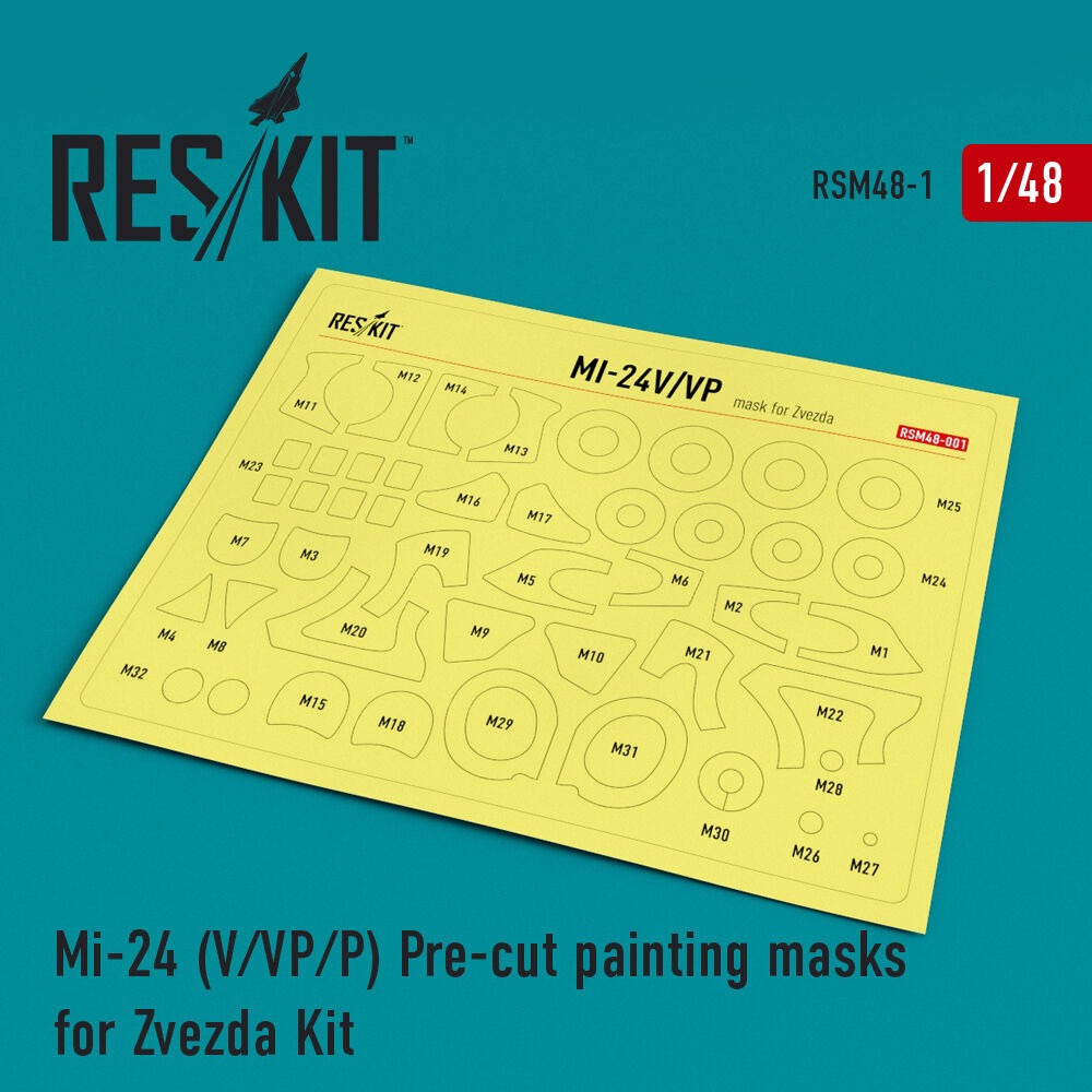 Mi-24 (V,VP,P) Pre-cut painting masks for Zvezda kit