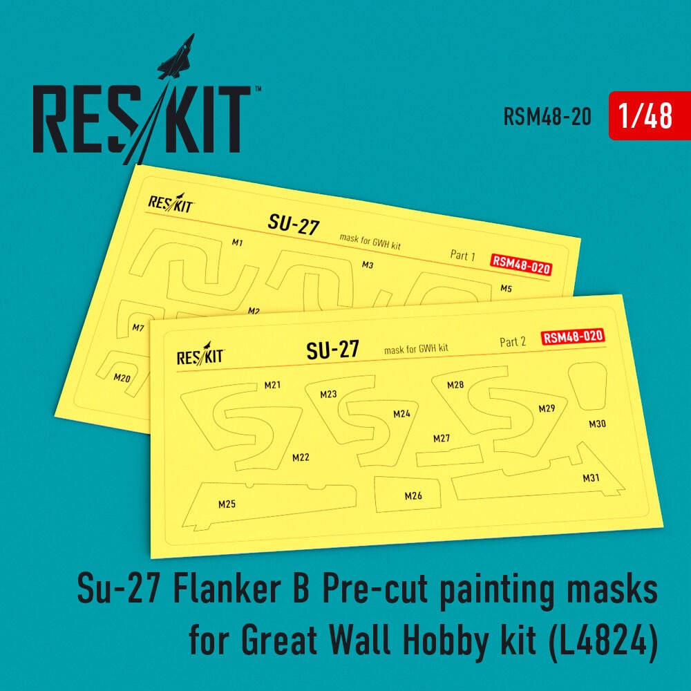 Su-27 Pre-cut painting masks for GWH L4824 kit