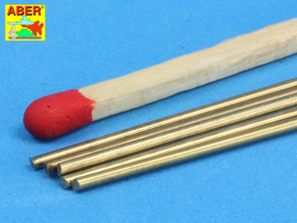 Brass round rods 1,0mm length 250mm x 5 pcs.