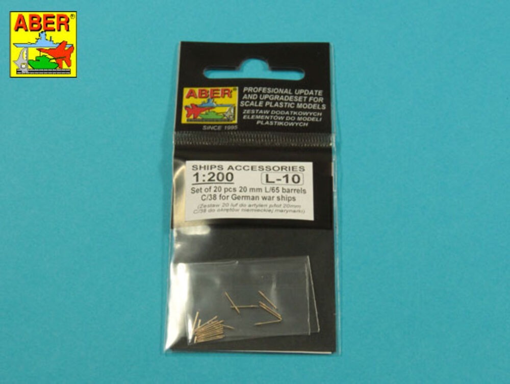 Set of 20 pcs 20 mm L/65 barrels C/38 for German ships