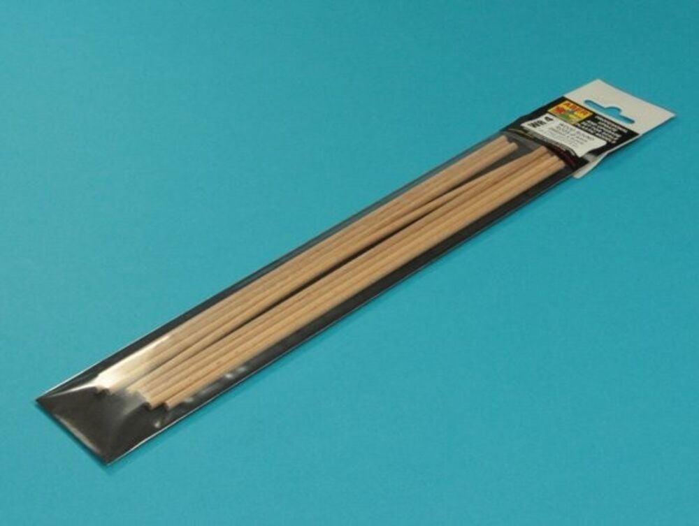 Wood round rods 4mm length 250mm x 8 pcs.