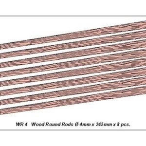Wood round rods 4mm length 250mm x 8 pcs. - Image 6