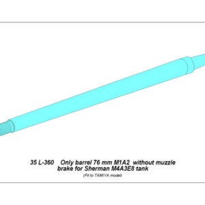 Only barrel: 76 mm  without muzzle brake for Sherman M4A3E8 – Obrázok 1