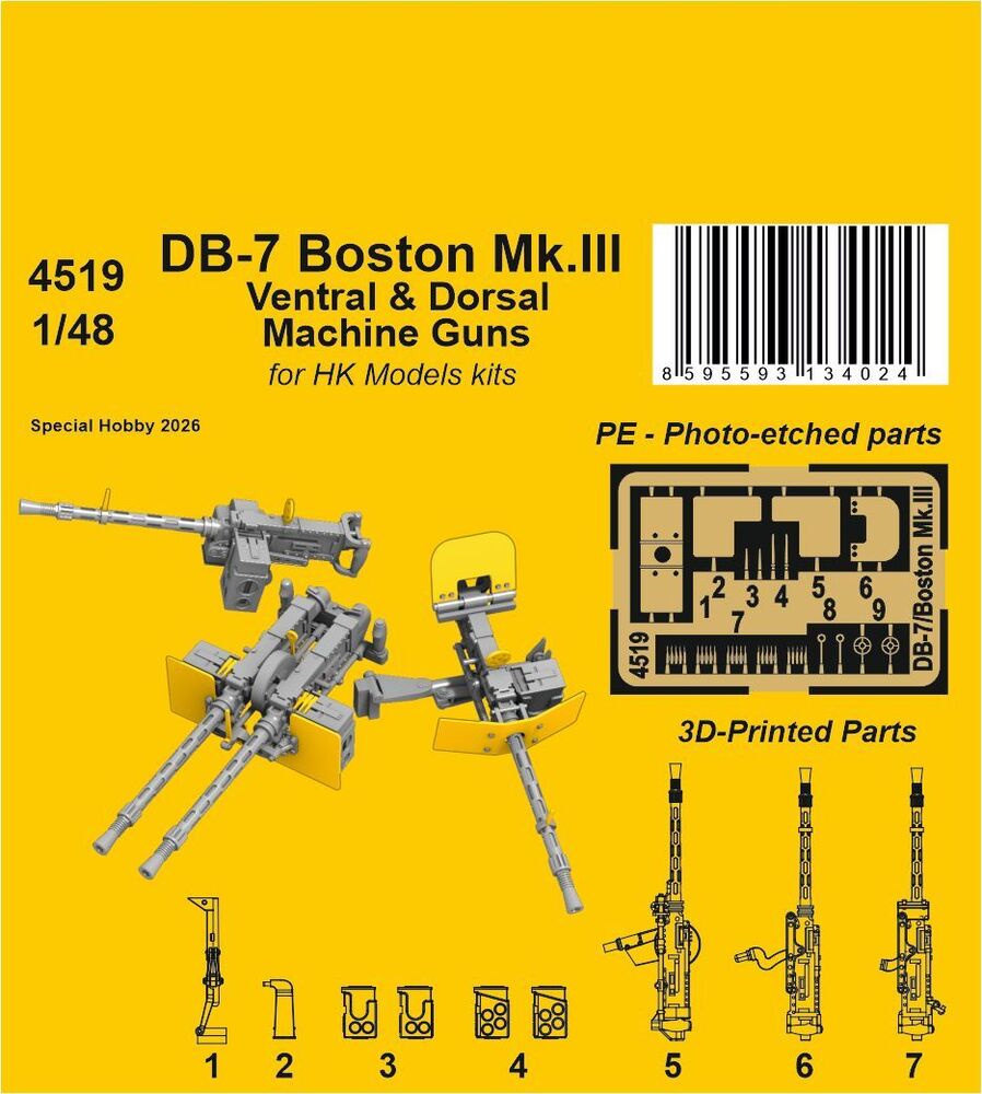 DB-7 Boston Mk.III Ventral & Dorsal Machine Guns for HK Models