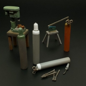 Bench drill-lever shears-oxy acetylene bottles - Image 1