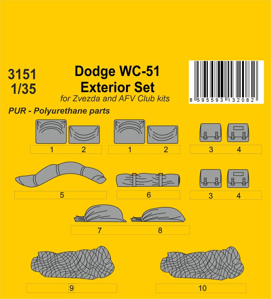 Dodge WC-51 Stowage and Seat Cushions  / for Zvezda and other kits