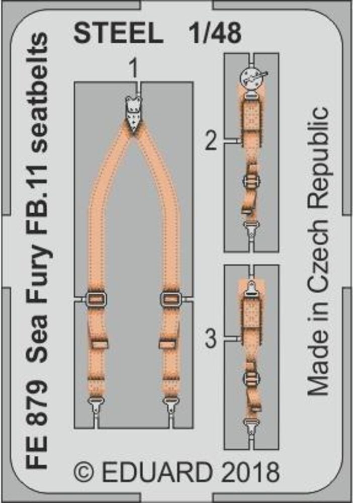 Sea Fury FB.11 seatbelts STEEL f.Airfix