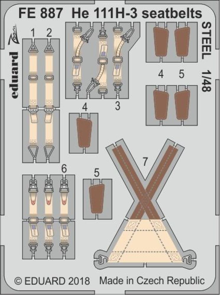 He 111H-3 seatbelts STEEL for ICM