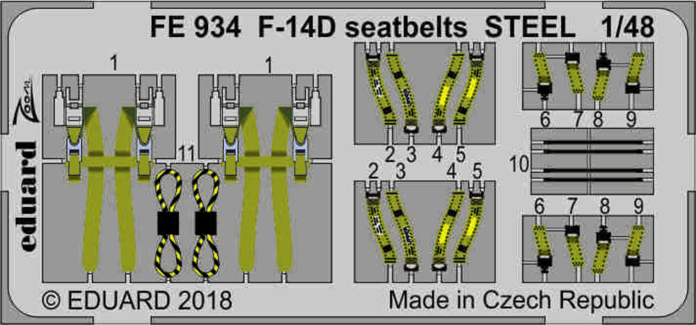 F-14D seatbelts STEEL for Tamiya