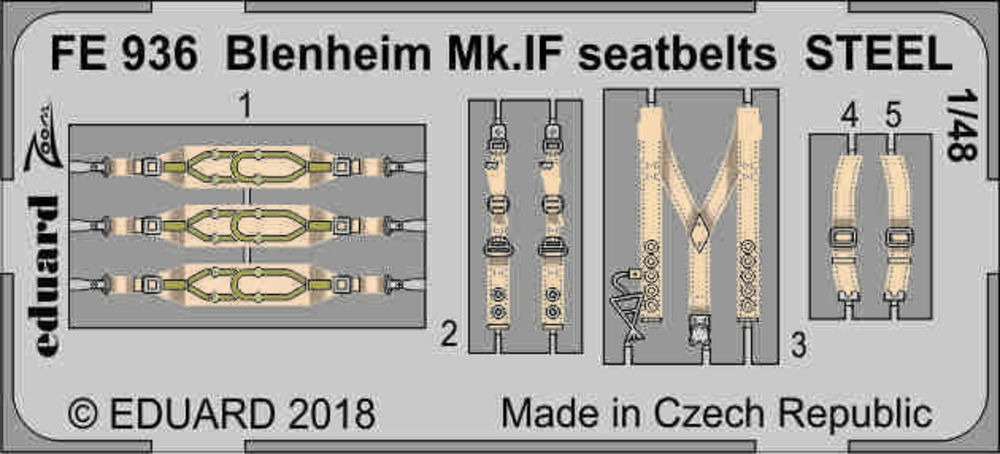 Blenheim Mk.IF seatbelts STEEL for Airfi