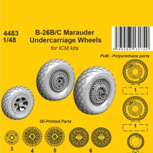 B-26B/C Marauder Undercarriage Wheels  / for ICM kit - Image 1