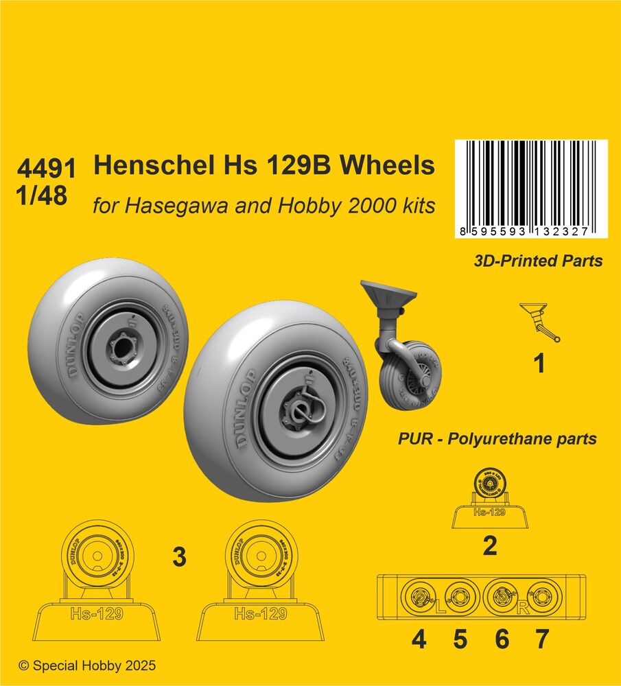 Henschel Hs 129B Wheels / for Hasegawa and Hobby 2000 kits