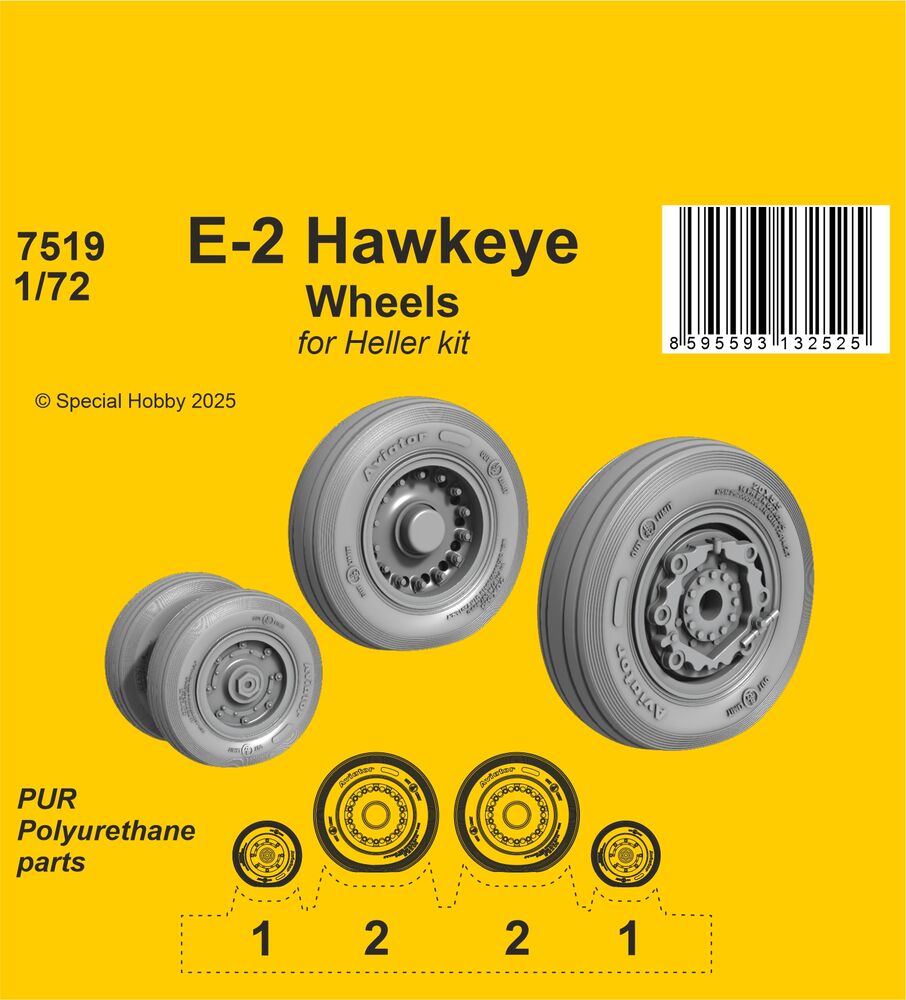 E-2 Hawkeye Wheels  for Heller kit