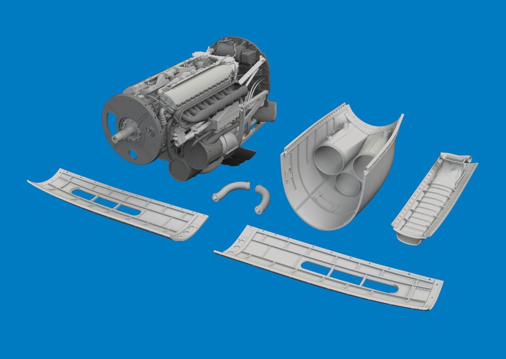 P-40K engine PRINT for Eduard