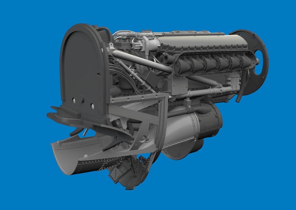 P-40K engine PRINT for Eduard
