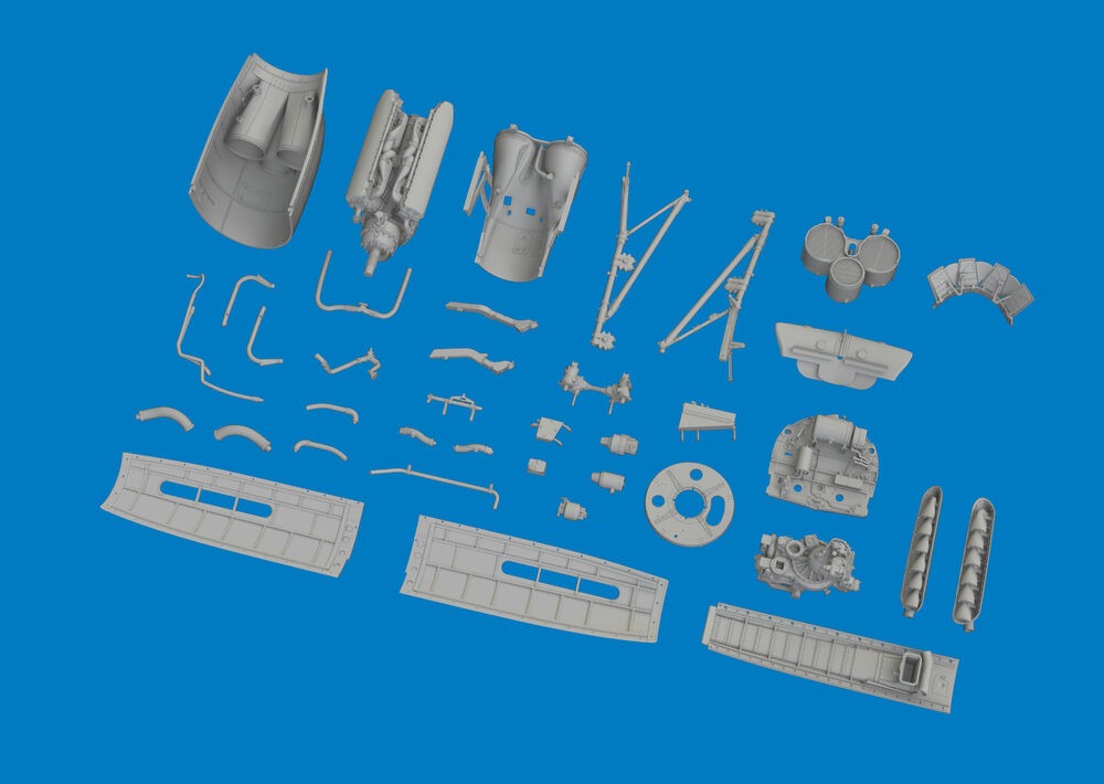 P-40K engine PRINT for Eduard