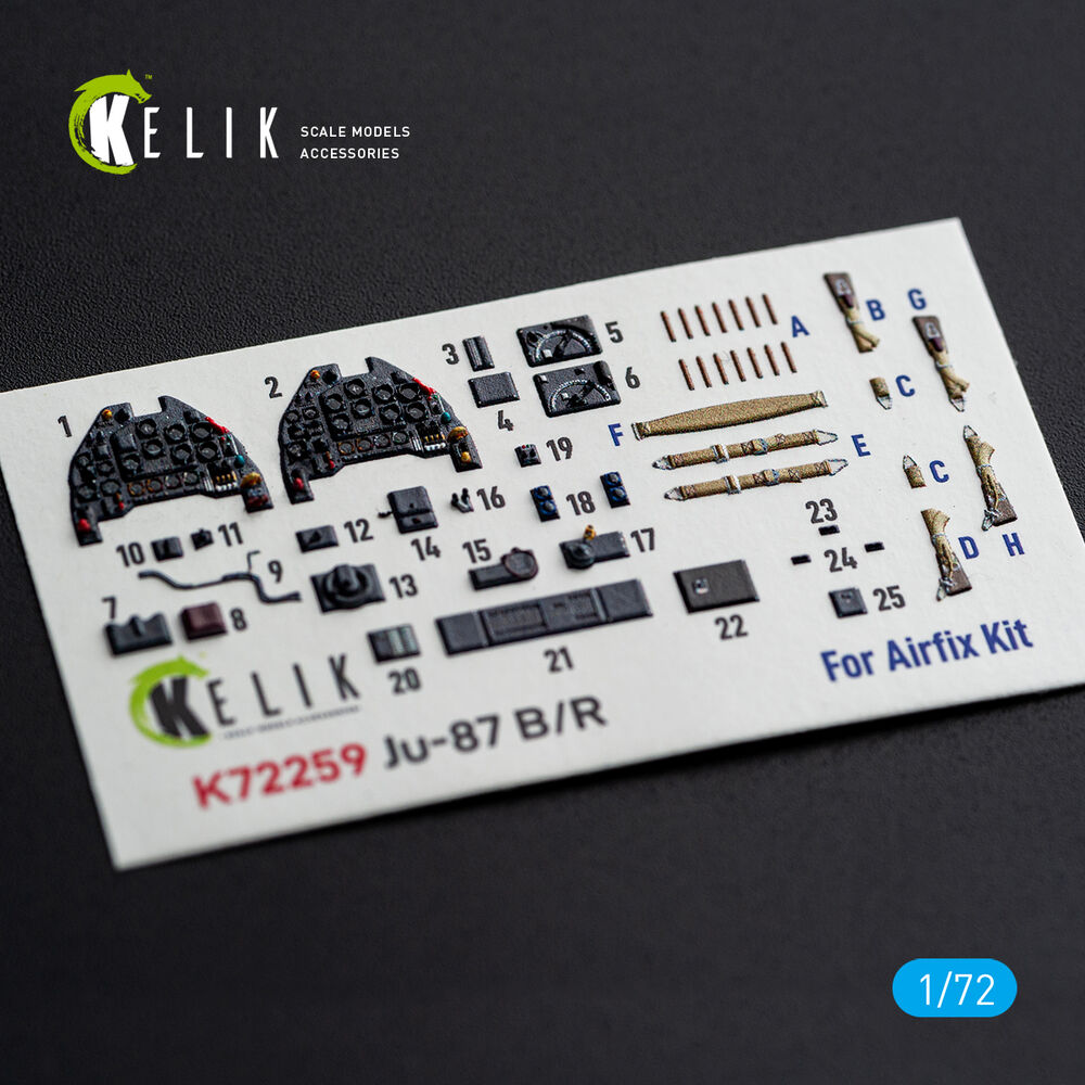 Ju-87 B/R - interior 3D decals for Airfix