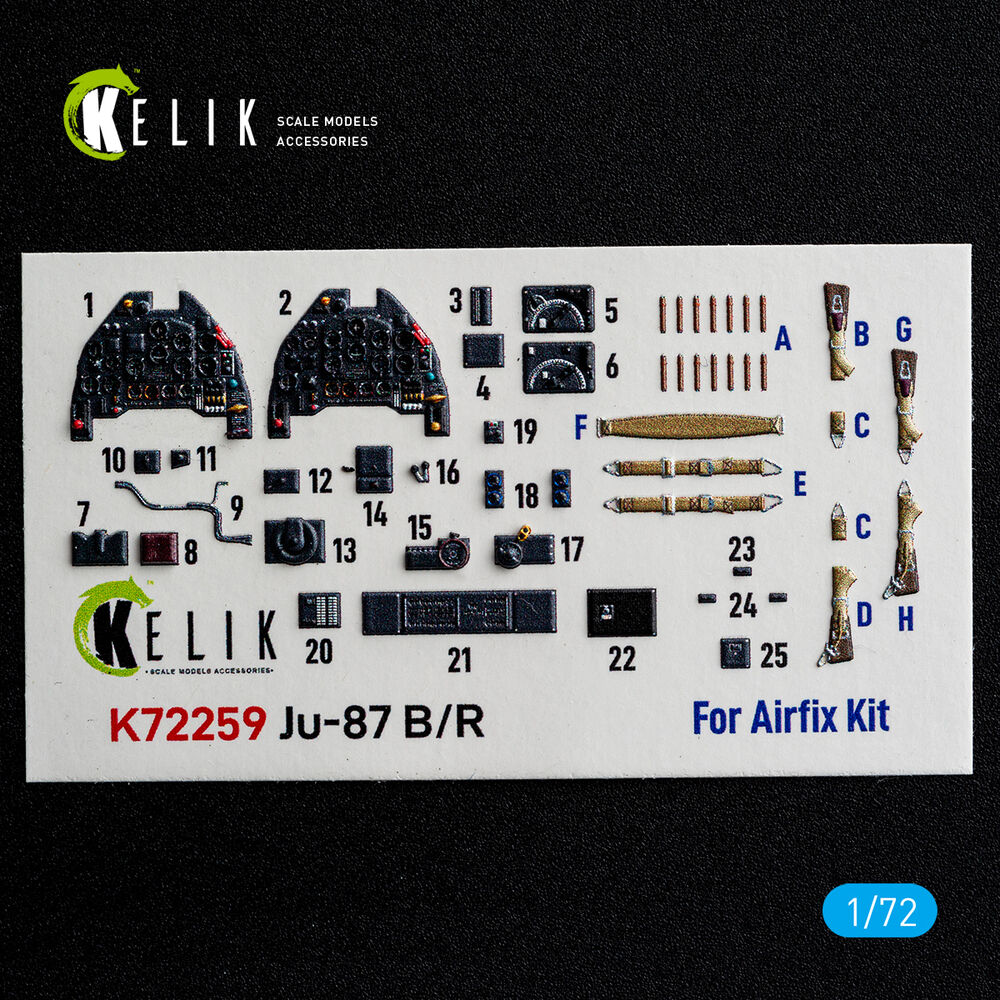 Ju-87 B/R - interior 3D decals for Airfix