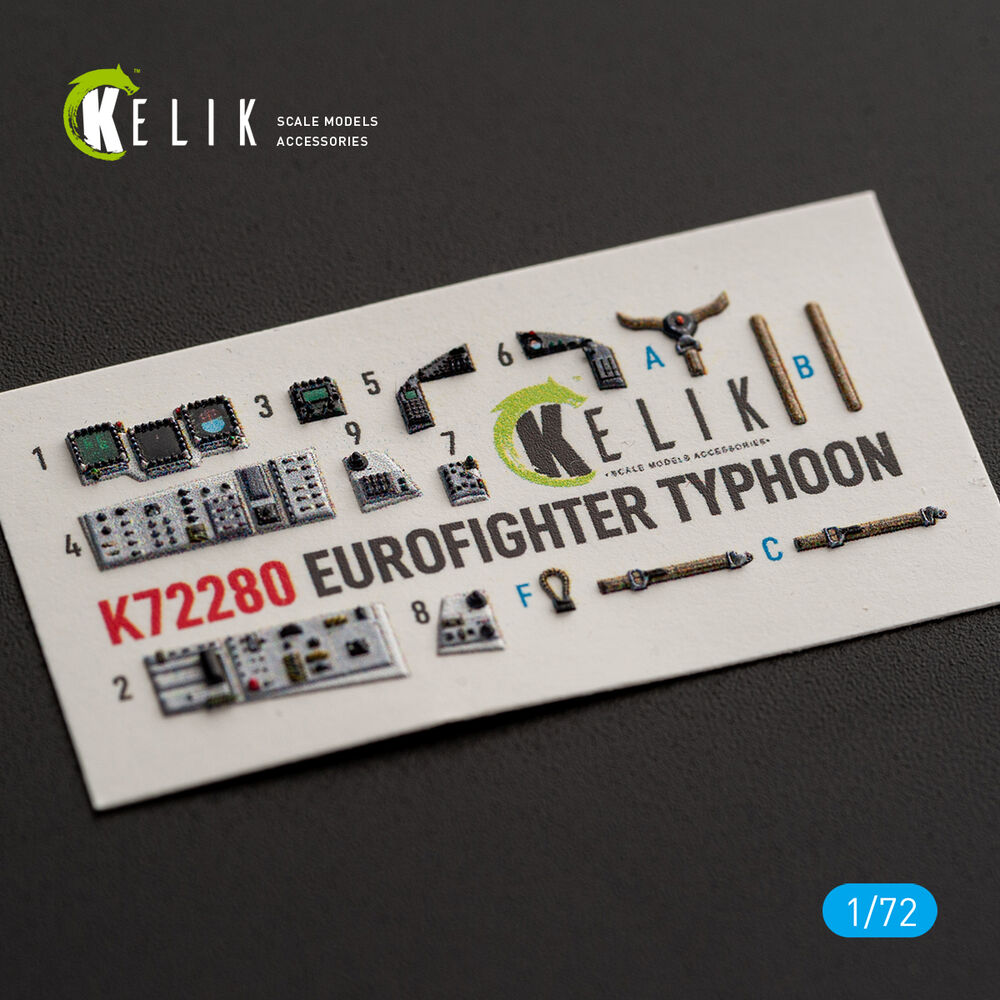 Eurofighter Typhoon - interior 3D decals for Hasegawa